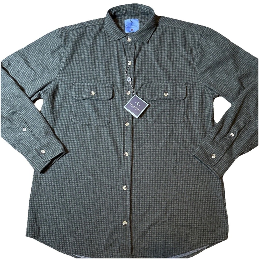NWT  Tailorbyrd "the Sweatshirt" Mens Button Up Shirt Green Check Sz L Workshirt